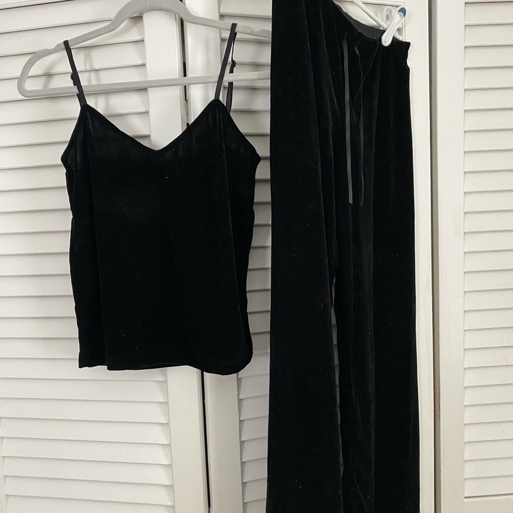 Velvet black pajamas size small